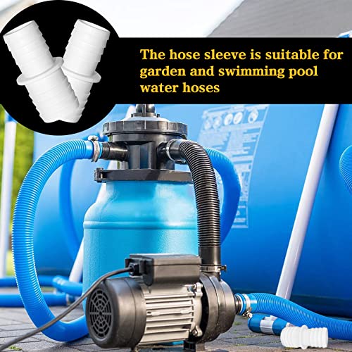 4pcs Schlauchverbinder 32mm auf 38mm Ø Set mit 8 Schlauchschellen-Poolschlauch Adapter-Schlauchadapter-Doppelschlauchtülle(Weiß)