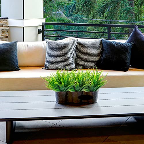 Helsens 18 Pcs Artificial Ferns Plants Bushes Fake Boston Fern Shrubs Plastic Plant Greenery For Outdoor Indoor Home Garden Decor #TOP5