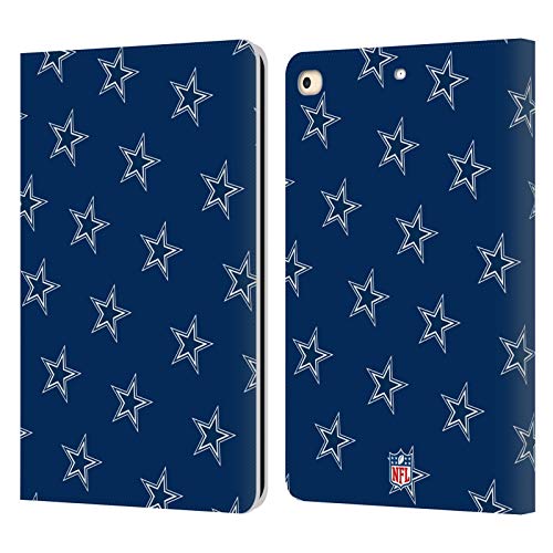 Carcasa de cuero tipo libro para iPad 9.7 de 2017 y 2018 con diseño impreso de los Dallas Cowboys.