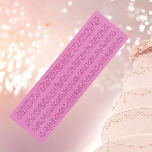 Miniatura 6 de Ztexkee Molde de encaje para tartas de flores, molde de silicona, moldes de fondant reutilizables para decoración de pasteles