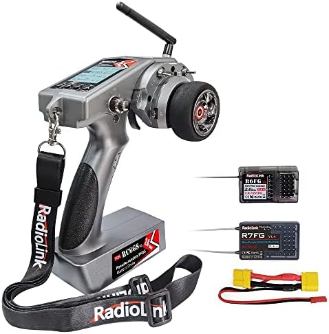 Radiolink RC6GS V3(V2 Upgrade) 7 Channels RC Radio Transmitter with R7FG & R6FG Gyro 2Pcs Receivers 2.4GHz 600m for Remote Control Car, Truck, Buggy, Racing Vehicle, Crawler, RC Boat