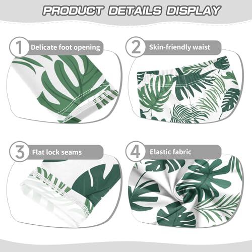 Palm Leaf Tropical Girls Casual Leggings for Kids Printed Long Pant Bottoms Stretch and Soft3