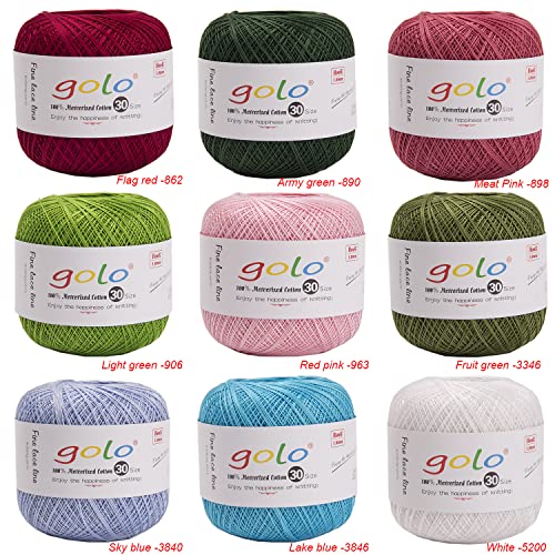 Image of golo Crochet Thread Size 30 Yarn for Hand Knitting Celery Green-647
