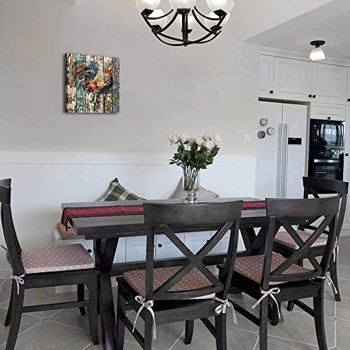 Vintage Farmhouse Bathroom Canvas Print Rooster Rustic Bathtub Wall Art Contemporary Decorative Picture Paintings Wall Decor For Bathroom Living Room Canvas Art Wall Decor Office Bathroom Decor #TOP1