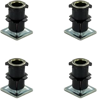 Industries Double Star Threaded Caster Insert | Heat Treated Steel | Fits 3/4 Inch Square 16-18 Gauge Tube | THREAD: 5/16-18 | 4 PACK