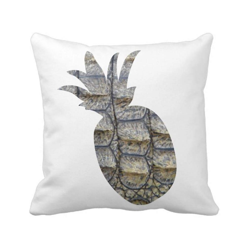 Coussin carré motif ananas abstrait effet cuir crocodile pour décoration
