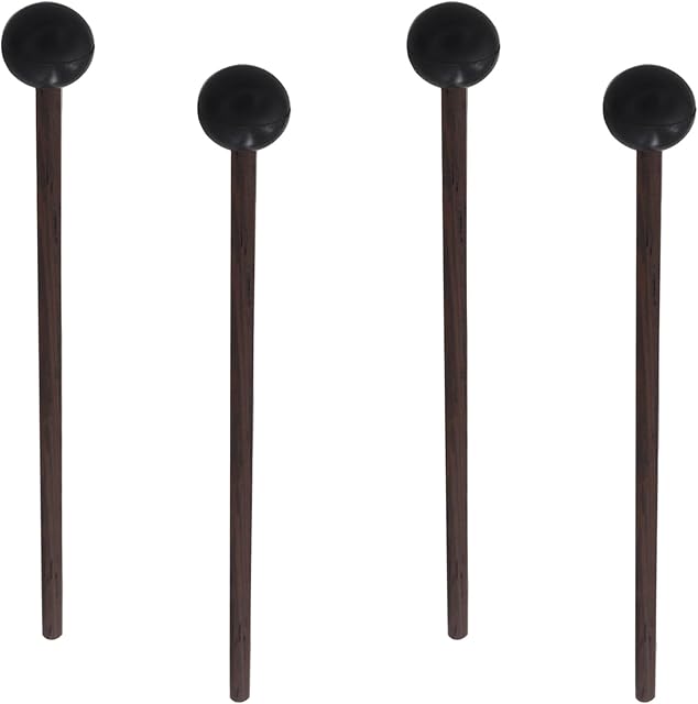 4 Pcs Tongue Drum Mallets,Xylophone Mallets ,Glockenspiel Mallet ,Rubber Percussion Mallets , Sticks en caoutchouc pour enfants ,Wooden Percusion Mallet,Bâtons de percussion ,Accessoires à l'instrument de percussion