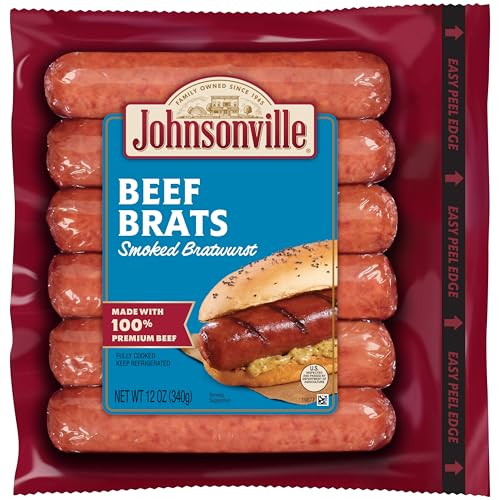 Johnsonville Smoked Beef Bratwurst, 6 Links, 12 oz
