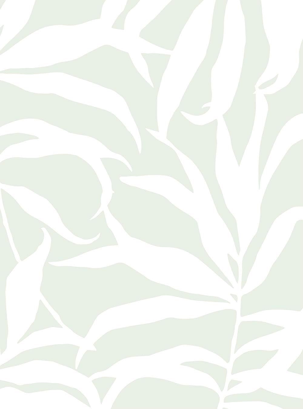 Tropical Leaves Peel and Stick Wallpaper (Single Sheet 2x9 feet, Sage)