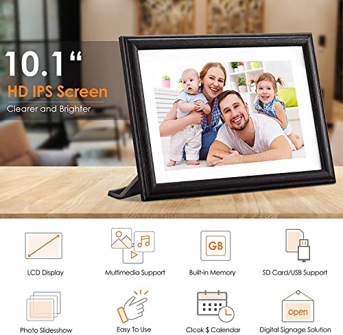 Wifi Digital Picture Frame, Pastigio 10.1" Hd Wooden Digital Photo Frame With Delicate Lcd Display, 16Gb Storage, Auto-Rotate, Instant Share Photos And Videos Via App, Email, Cloud From Anywhere #TOP6