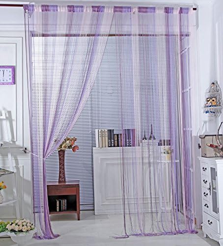 Womarket Multicolor Door String Curtain Window String Panel Fringe Window Divider Blind for Wedding Coffee House Restaurant Party 39inch x 78inch (2 pieces of purple)