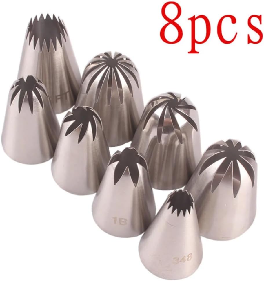 Baking Supplies 8pcs Stainless Steel Pastry Nozzles Icing Piping Tips Cream Rose Cake Decorating Cupcake Kitchen Baking Cake Decorating Tips Set