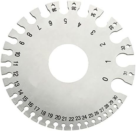 Round SWG Wire Thickness Measurer Tester Ruler Gauge Diameter Tool,2 Side AWG SWG 0-36 Round Gage Metal Wire Sheet Thickness Diameter Gauge Measuring Tools