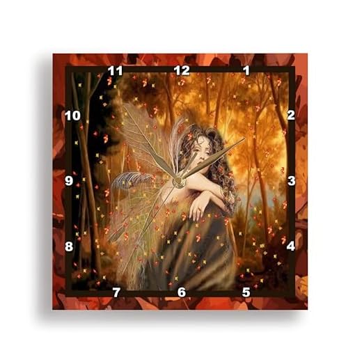 3dRose Wall Clock Silent - 15 inch - Forest Fairy - Designs Angel or Fairy Themes