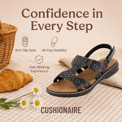 CUSHIONAIRE Women's Briar comfort sandal +Comfort Foam2