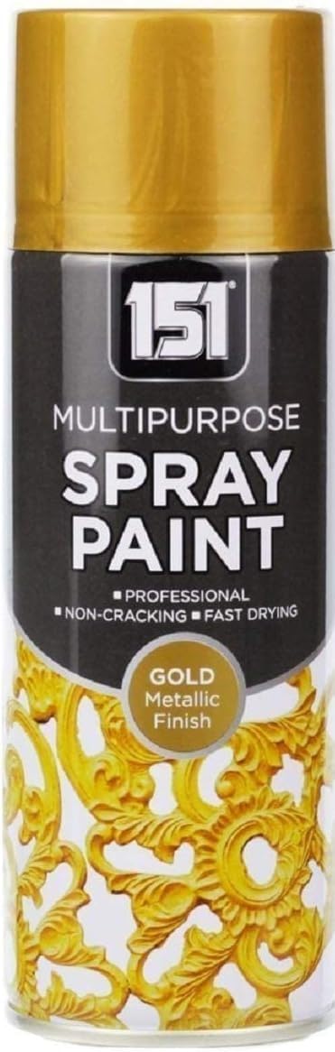 Classic Signature Metallic Gold - 1 X Multipurpose Aerosol Spray Paint 400Ml Quick Drying Spray,Fast Dry And Excellent Coverage For Metal, Wood, Plastic And More