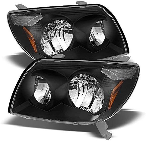ACANII - For Black 2003 2004 2005 Toyota 4Runner 4-Runner Headlights Headlamps Driver + Passenger Side