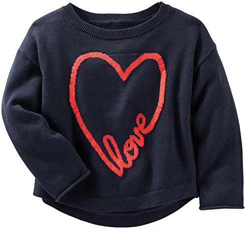 OshKosh B'Gosh Girls' Sweater 21733410, Navy, 5T