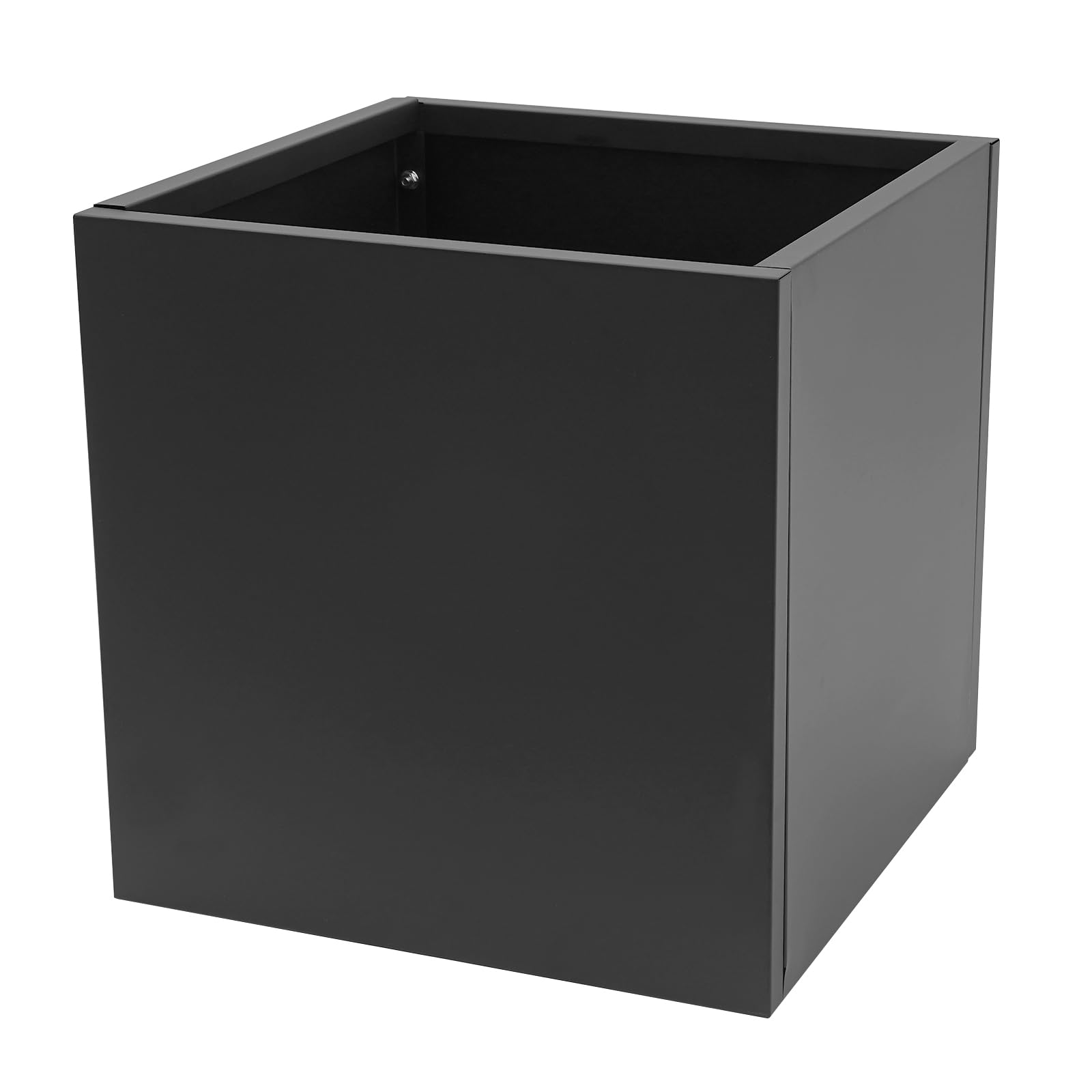 Grand pot de fleurs extérieur – 60 x 60 x 60 cm – Pot de fleurs en acier – Pour l'intérieur et l'extérieur – Jardinière pour jardins, entrées, terrasses et cours, noir