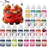 Colorante Alimentario - 24 Colores Colorantes Alimentarios Reposteria de Alta Concentración, para Fondant Blanco, Harina, Huevos, Tarta, Natillas y Donuts, para Halloween, Navidad, Pascua - 6 ml