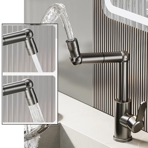 Robinet lavabo rotatif gris pistolet pour simplifier la routine matinale - 5