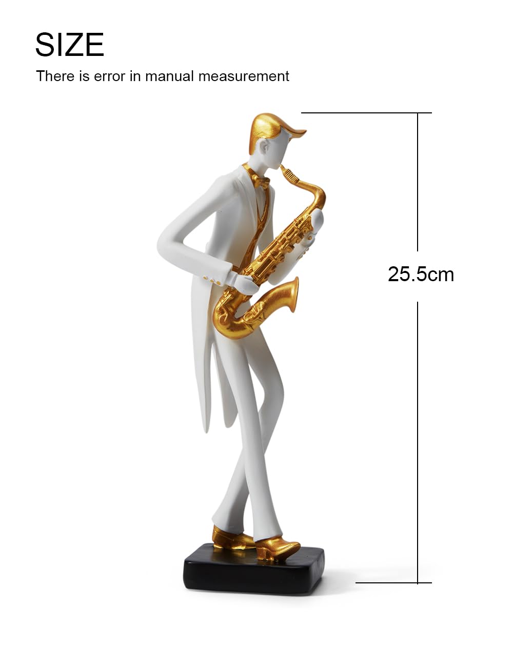 HAUCOZE Adorno Musical Estatua de Músico Escultura Saxofón Figura Modern Decoración Arte Hogar Regalo para Salón Comedor Oficina 25cm