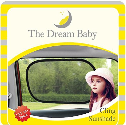 Car Sun Shade by TheDreamBaby, Pack of 2, Auto Baby Static Cling Window Sunshades for Cars - Reinforced Frame & UPF30+ Block Over 97% Sun-Rays & Protect Kids from Sunburns & Heatstroke - Easy to Install