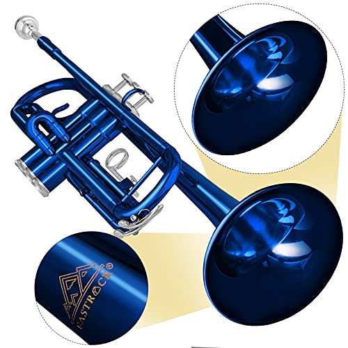 EASTROCK Bb Trumpet Standard Trumpet Set with Carrying Case,Gloves, 7C Mouthpiece and Cleaning Kit (Dark Blue) by EASTROCK - Image 6