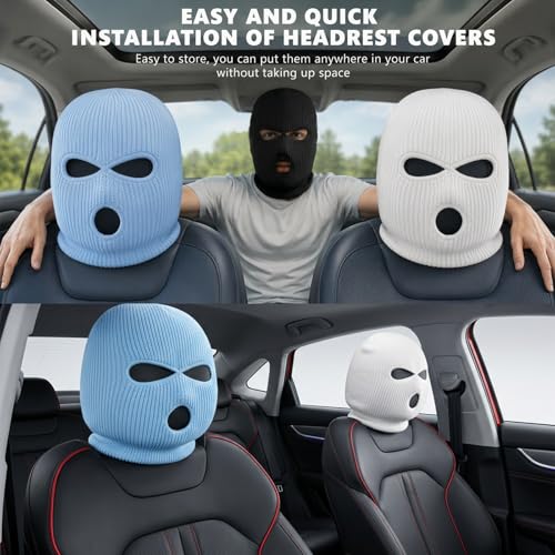 Image of 2 Pieces 3-Hole Full Face Mask Cover Ski Mask Winter Balaclava Cap Knitted Face Cover for Winter Outdoor Sports