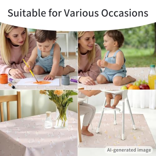 Image of Non-Slip Baby Splat Mat for Under High Chair(Goose, 43 inchx 43 inch)