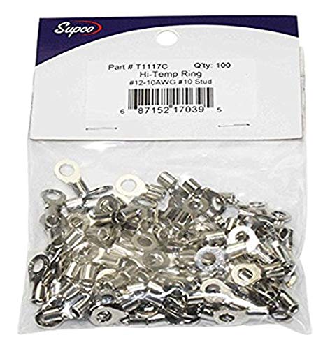 Supco T1117C High Temperature Rings, 12-10 Gauge, #10 Stud (Pack of 100)