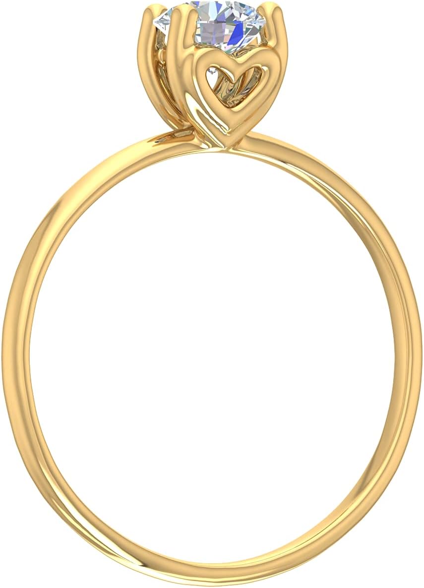 3/8 Carat Prong Set Diamond Engagement Ring Band in 14K Gold