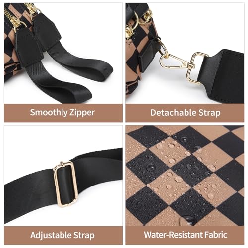 Checkered Crossbody Bag for Women Bum Bag Cross Body Shoulder Purses Bag - image 4
