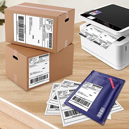 Sjpack 8.5" X 5.5" Half Page Self Adhesive Shipping Label, Compatible Laser & Inkjet Printers 2 Labels Per Sheet (4000 Labels) #TOP4