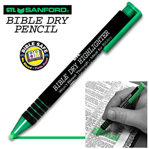 G.T. Luscombe Bible Dry Refill, Colorful Highlighter, No Bleed Through, Study, Journaling, Planner, Organizer, Supplies and Accessory, Pack of 4, Green - Thumbnail 4