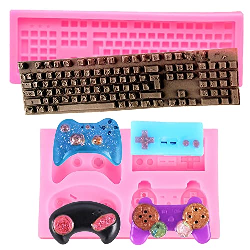 2 Piezas Molde para Gamepad de Silicona Molde de silicona para teclado Moldes de Silicona para...