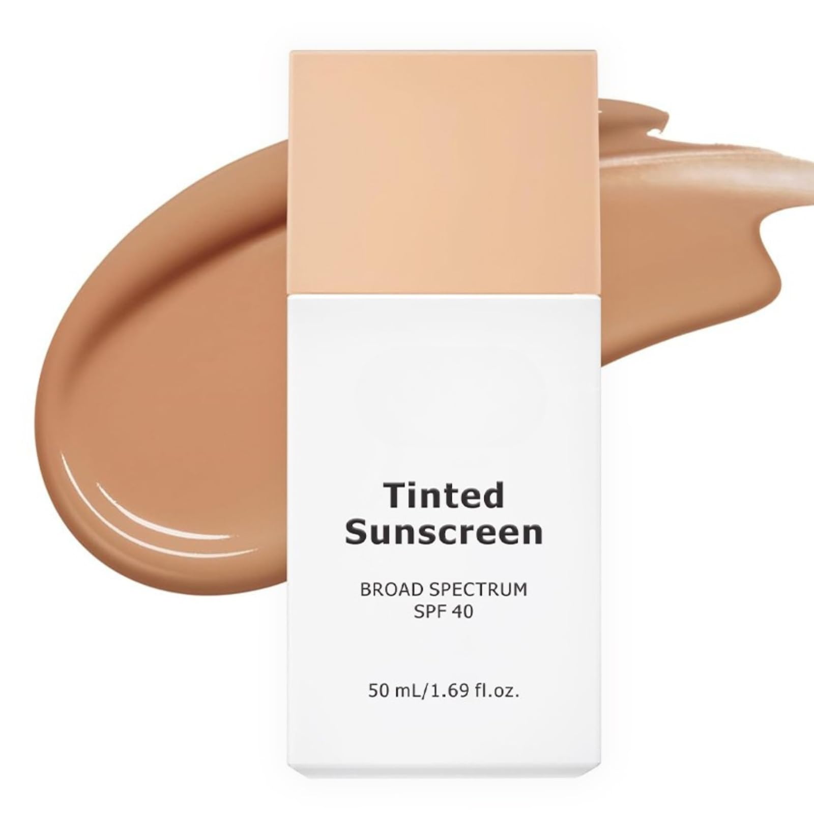 Tinted Sunscreen for Face SPF40| Korean Moisturising Fluid with SPF 40| Broad Spectrum Mineral Sunscreen with Zinc Oxide|Reef-Safe & Broad Spectrum UVA/UVB Protection | Korean Skincare 50ml (S210)