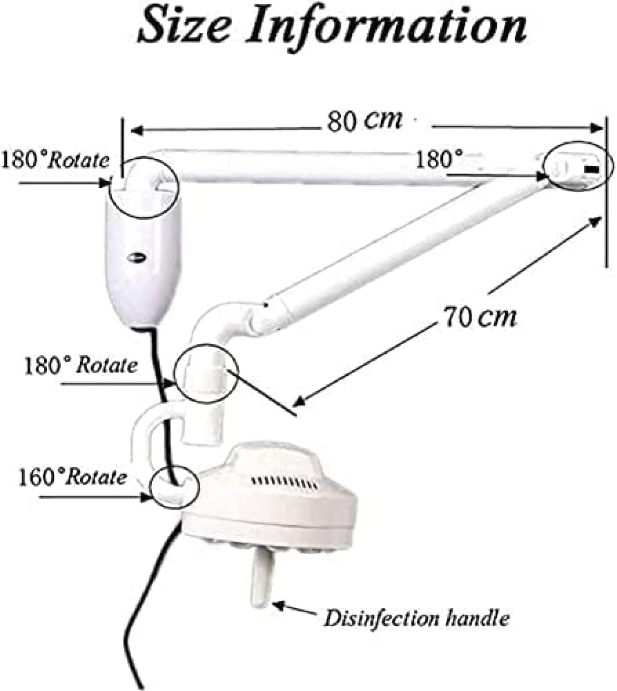 Chirurgiczna lampa bezcieniowa, medyczna lampa dentystyczna LED do badania, obrót o 360 ° 30W wisząca na ścianie LED Chirurgiczna bezcieniowa zimna lampa do tatuażu Kosmetyka dla zwierząt Pl