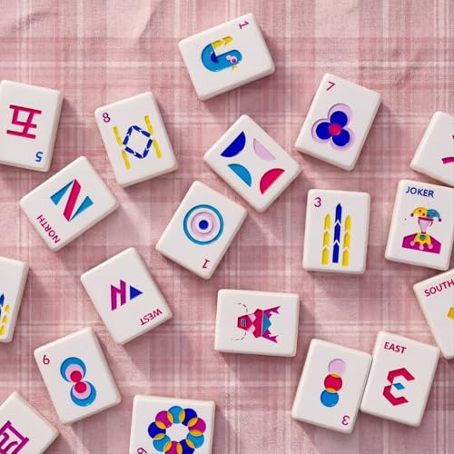 Juego de Mahjong Americano Completo 160 piezas color rosa miniatura 5