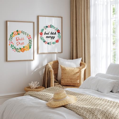 Image of Louise Maelys Funny Flower Wreath Embroidery Kit for Beginners, DIY Craft | Floral Needlepoint Kit with Pre-Printed Fabric, Hoop, Threads, Needles and Guide. Cross Stitch Starter Kit for Adults