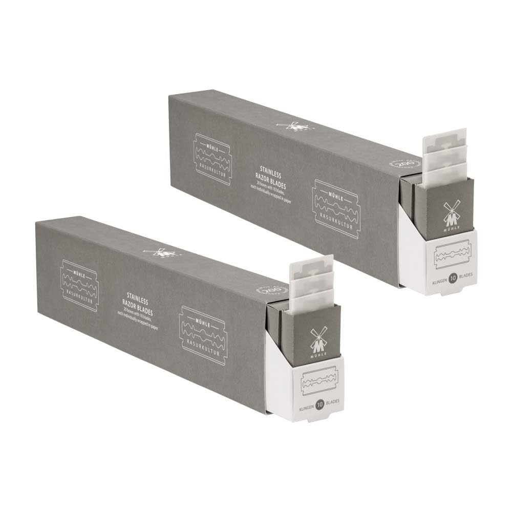 (2 Pack) Muhle Set de 200 unidades Hojas de Afeitar Doble Filo
