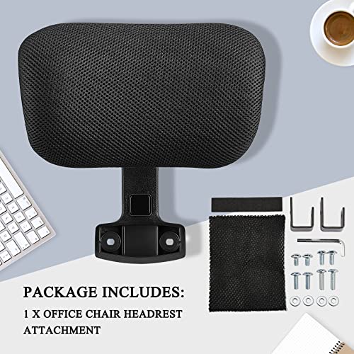 Juexica Office Chair Headrest Attachment Chair Adjustable Headrest Black Mesh Nylon Frame Head Rest Head Support Cushion Head Elastic Sponge Pillow For Desk Chair, 1.8 X 10 X 5.5 Inch (Classic Style) #TOP2