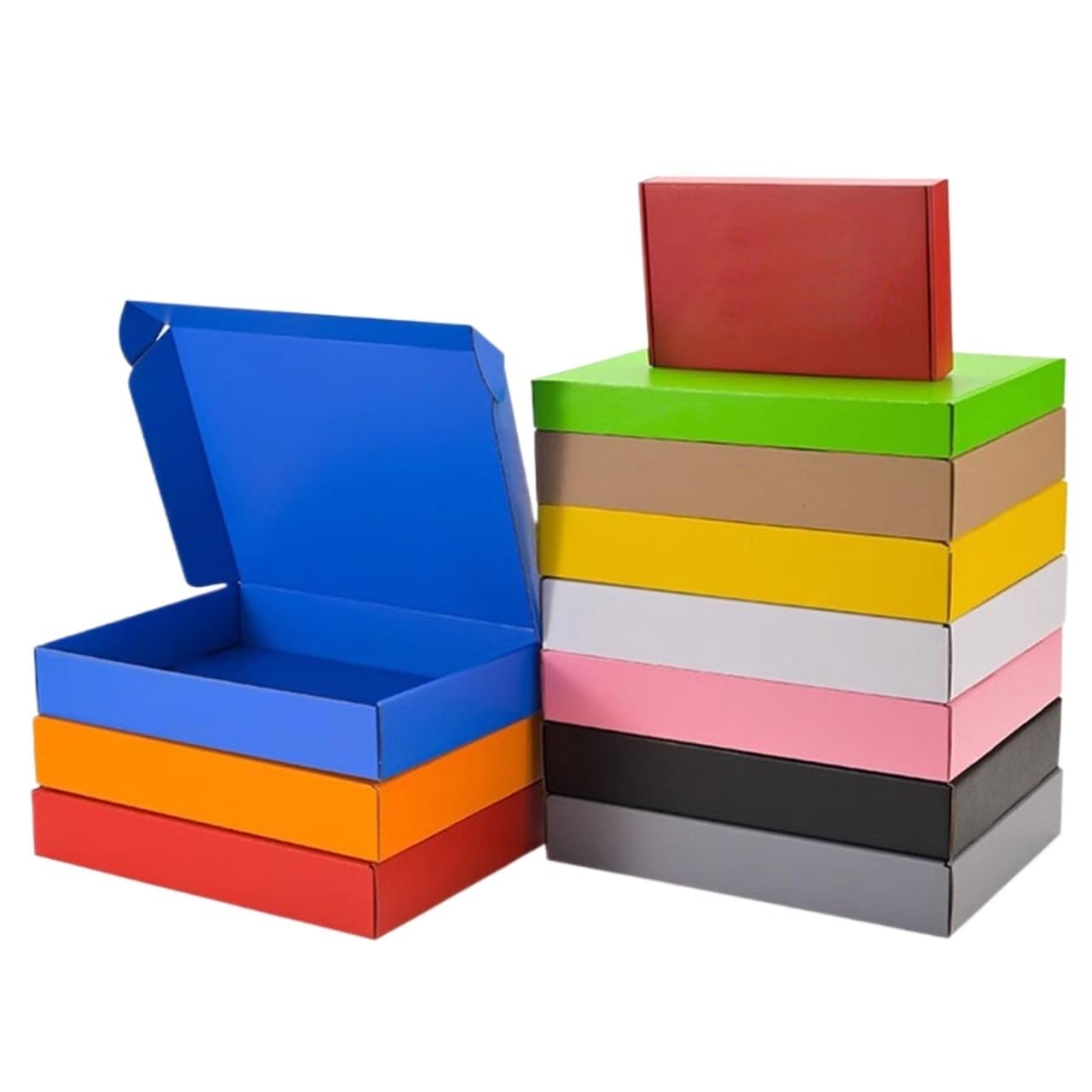 10 scatole colorate per aeroplano, 3 livelli, carta estremamente dura, confezione regalo, scatole quadrate per abbigliamento (colore: 015,20 x 14 x 4 cm)