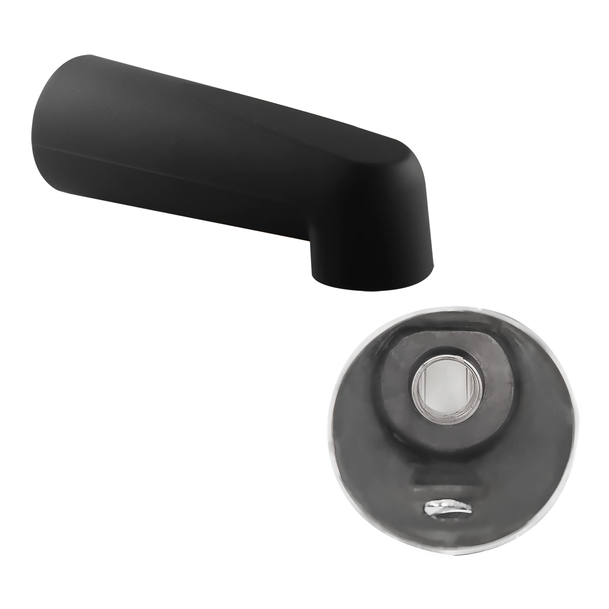 SENTO Black Metal Bathroom Tub Spout Without Diverter, Heavy Duty, 7 Inches 1/2'' IPS Inside Thread, Matte Black