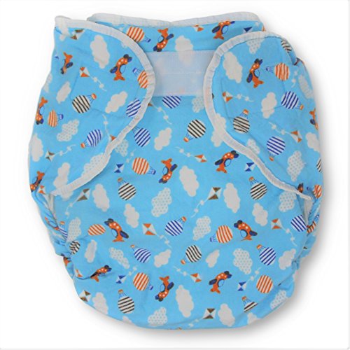 Rearz - Omutsu Bulky Fitted Nighttime Cloth Diaper (Blue - Airplanes) (Small/Medium)