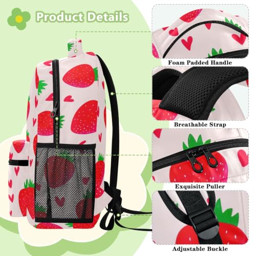 Sac à dos d'école fraises étanche et résistant de taille Medium - 4
