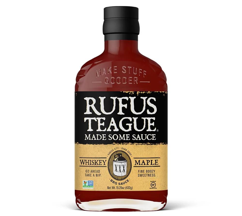 Rufus Teague Salsa BBQ Whiskey Maple 432g – Salsa barbacoa dulce-ahumada con sirope de arce y whiskey