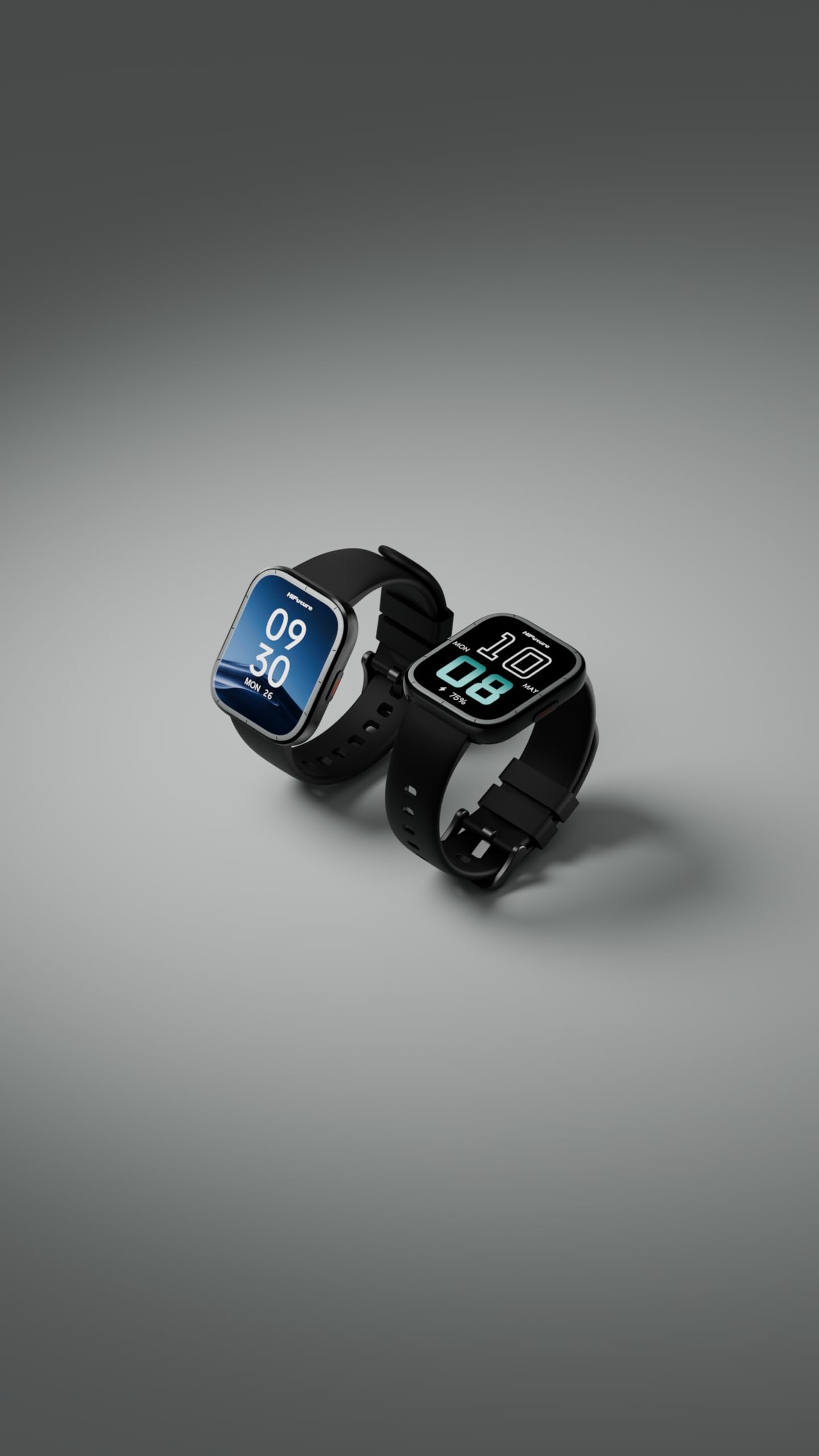 HIFUTURE Hi-ZONE3 Montre Connectée, Écran IPS 1,83 Pouce, Bluetooth 5.3, Plus de 100 Modes Sportifs, Suivi Santé 24h/24, Autonomie 7 Jours, Silicone, Noir