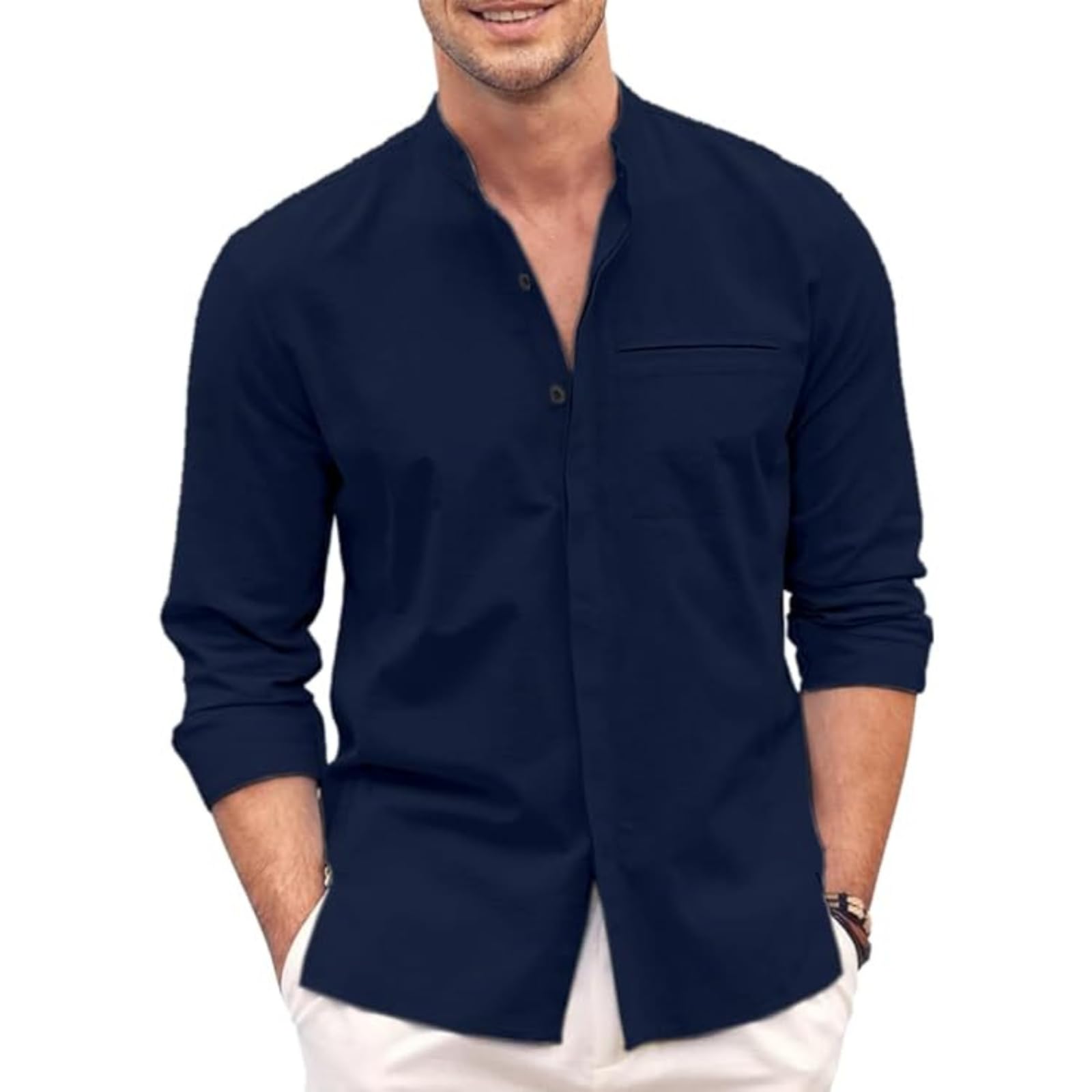 Bellstone Men's Blue Cotton Shirt NAVY BLUE - Image 1