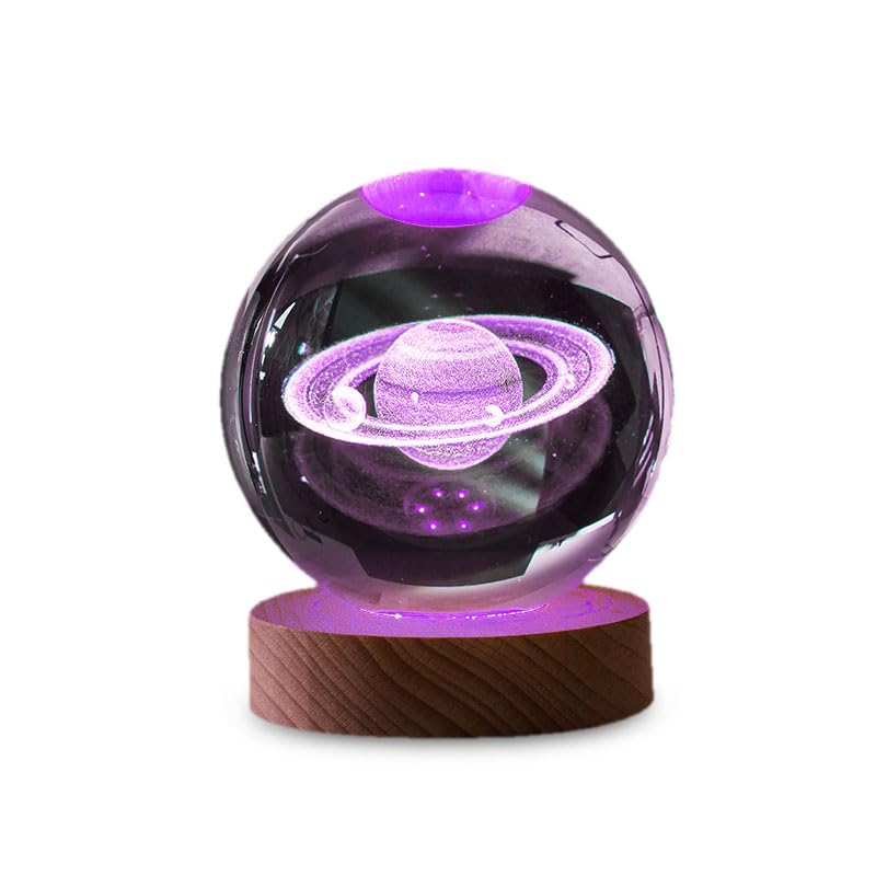 Amazon.co.jp: JTT 3Dクリスタルボールライト サターン 土星 RGB